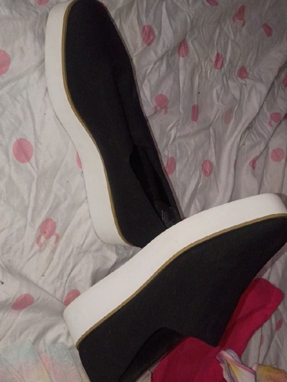 DKNY Black Slip-On Platform Sneakers